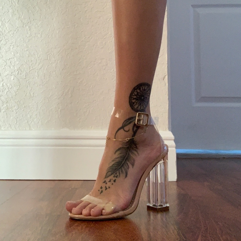 Sexy Beige With Clear Heel